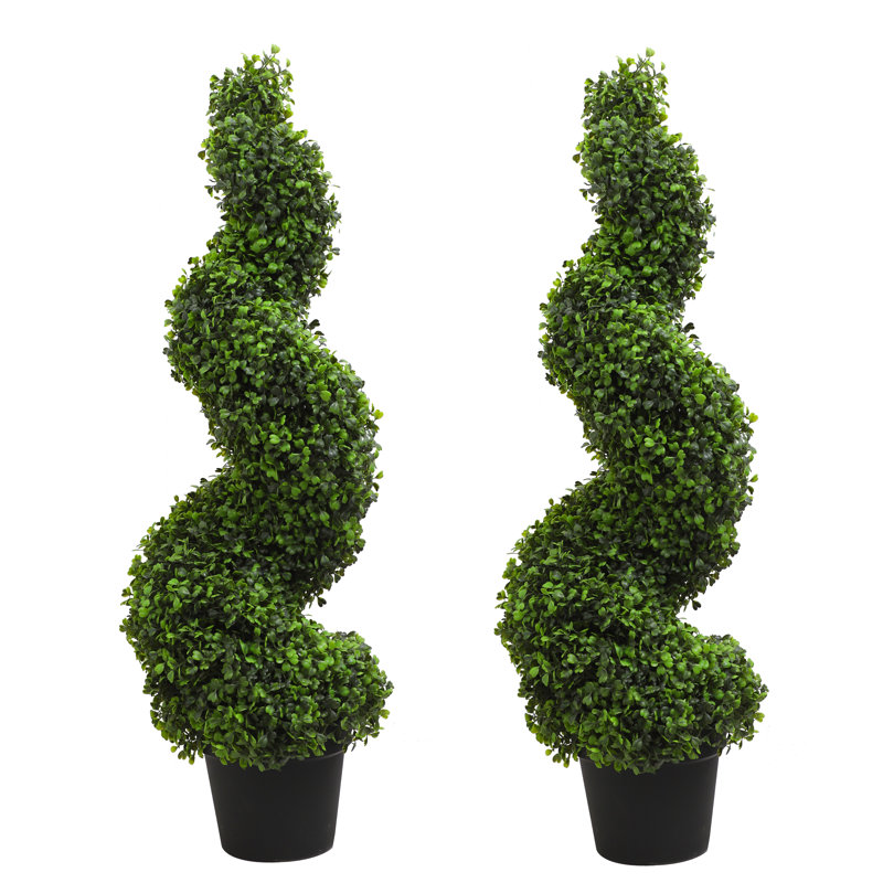 Ensemble de 2 buis artificiels en pot, 35''
