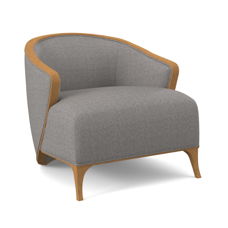 Fauteuil demi-tonneau Penegrine, Kinsley Sky, Ambre