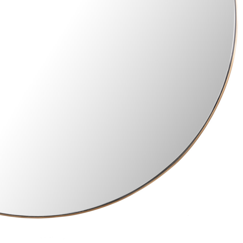 Georgina Flat Metal Wall Mirror, Polished Brass