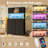 12 Drawer Fabric Dresser with Charging Station & LED Lights, Tall Storage Cabinet with Open Shelves-671283632