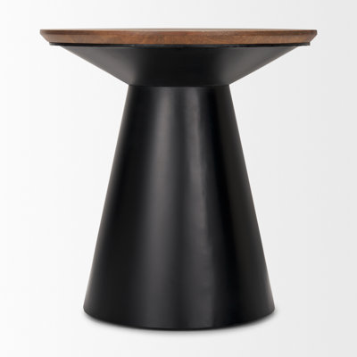 Table de bout à piédestal en bois massif