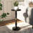Solid Wood 12″ Round Modern Small Side Table – Black Finish with Gold Accent, 24 in. H, Accent End Table, No-Tool Assembly