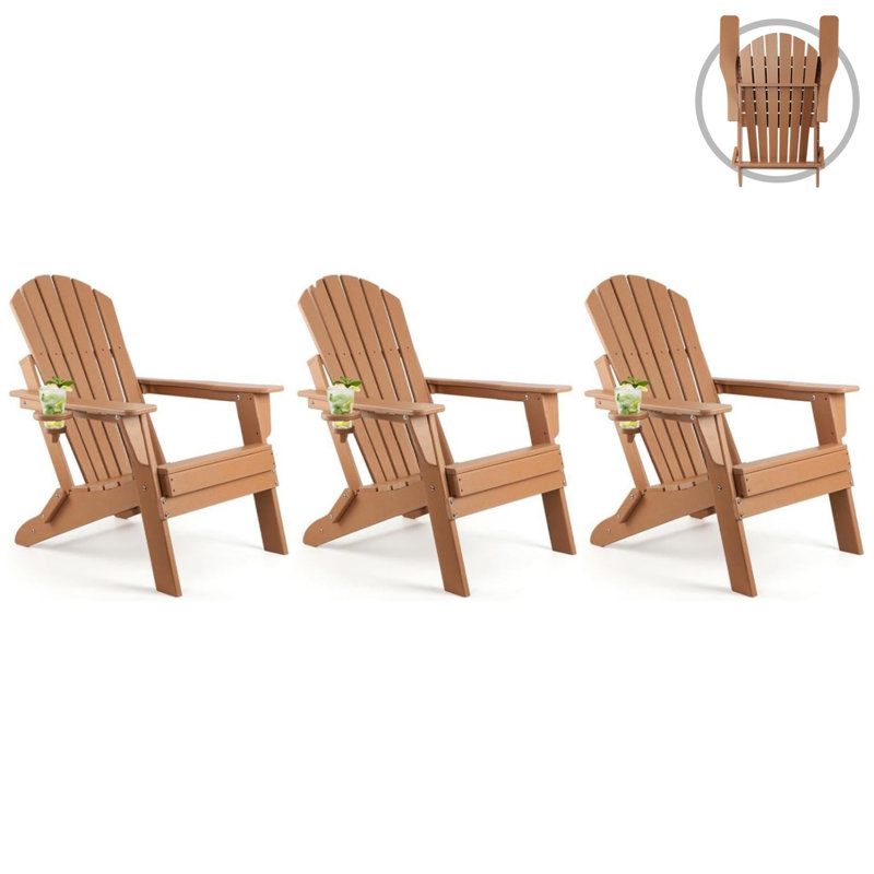 Foldable Outdoor Adirondack Chair, Brown