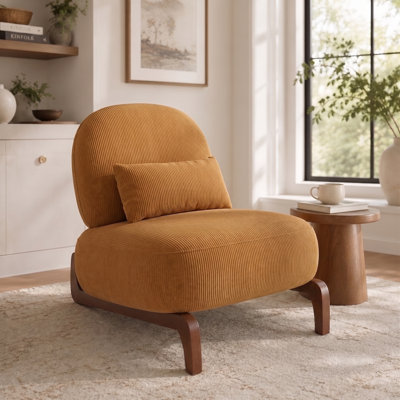 Chaise d'appoint moderne sans accoudoirs avec coussin