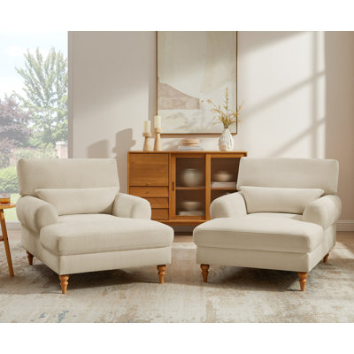 Jazie Upholstered Chaise Lounge With Adjustable Backrest (Set Of 2)