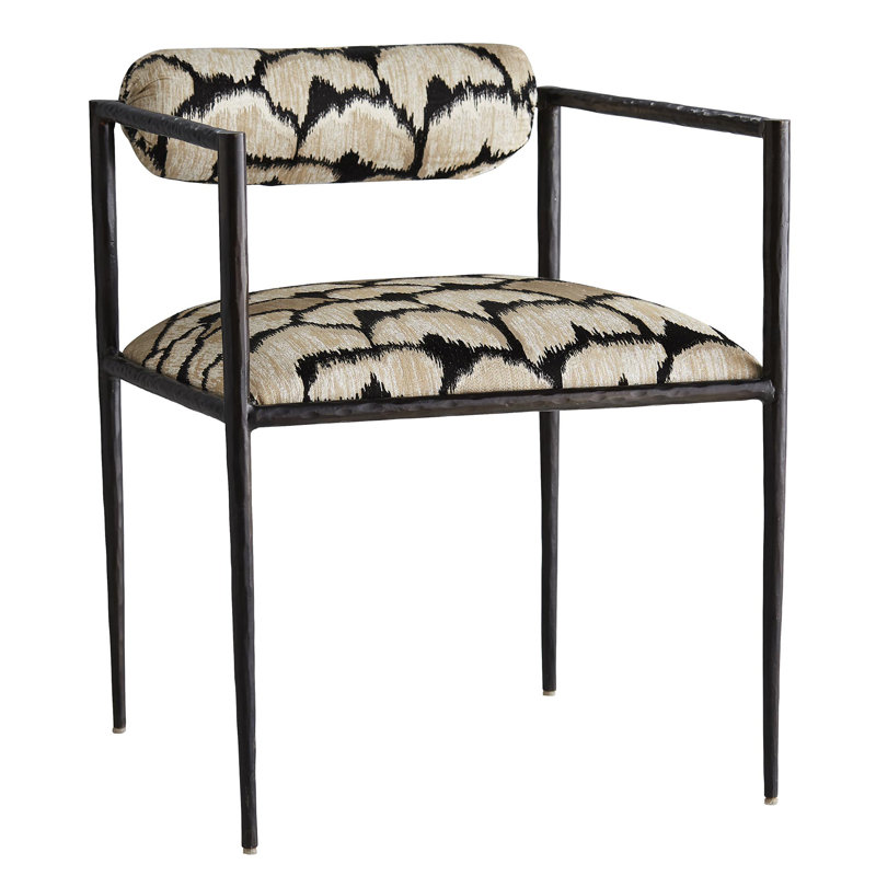 Barbana Upholstered Arm Chair, Ocelot