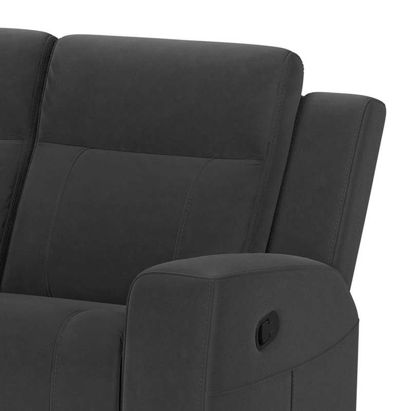 Ensemble de canapé inclinable 3 pièces, Gris anthracite
