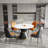 46.85''Faux Marble Top Metal Base Round  Dining Table-93602439