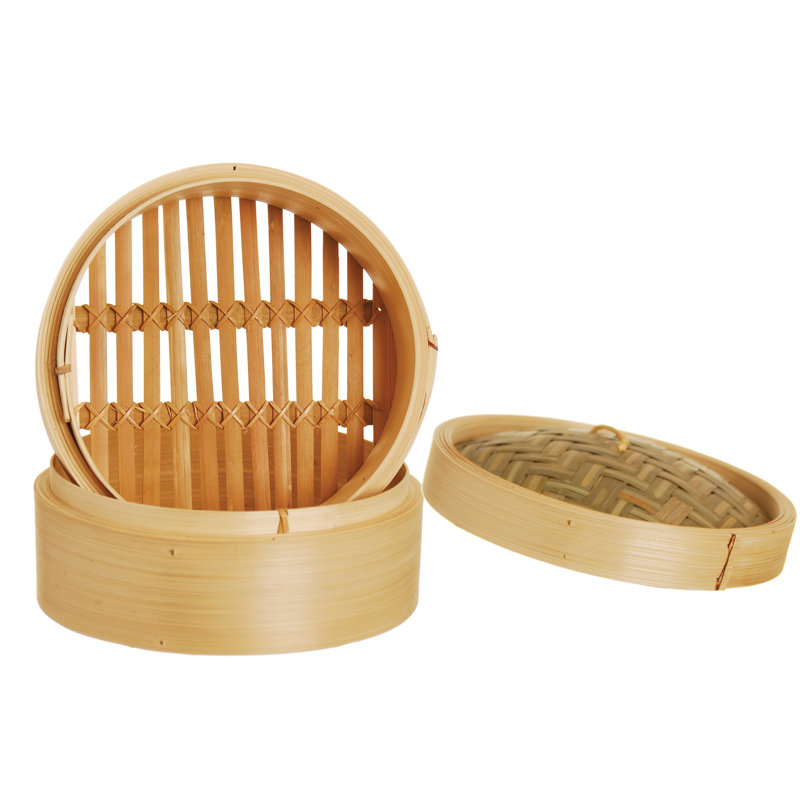 Excelsa Bamboo Steamer Basket with 22.5cm Diameter, 16cm H x 20cm W x 20cm D