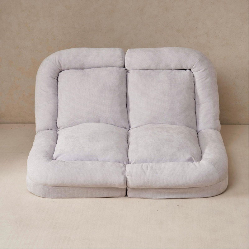 Canapé-lit convertible double escamotable, Tissu blanc