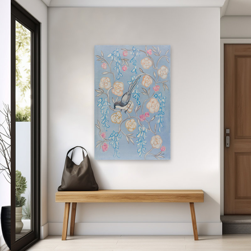 Heirloom Chinoiserie Bird II, H 60 po x l 40 po