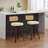 Set Of 2 Counter Height Bar Stools - 26 Inch Rattan Counter Height Stools With Cane Back, Upholstered Seat, Walnut Craftsmanship, Swivel Counter Stools For Island/Kitchen/Counter/Bar (Walnut /Beige)-1163062483-1163062493
