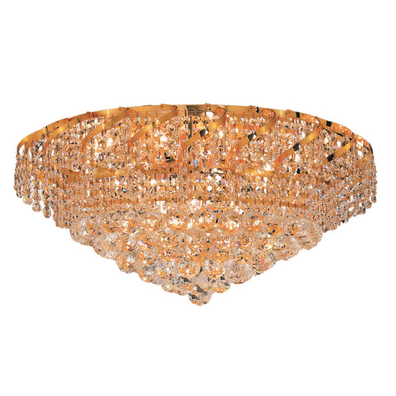 Lustre géométrique unique à 12 lumières Zofia, Or