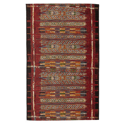 Sesena Red Striped Outdoor Rug