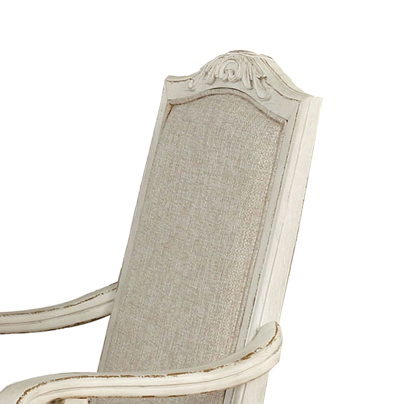 Chaise avec accoudoirs Mohall, Beige / blanc antique / beige