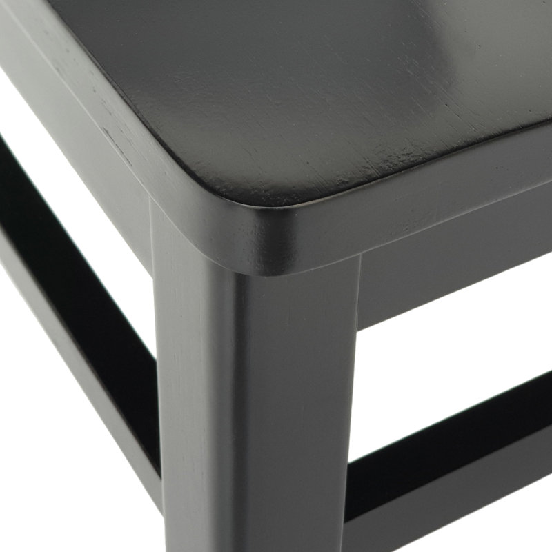 Solid Wood Ladder Back Side Chairs, 4, Matte Black