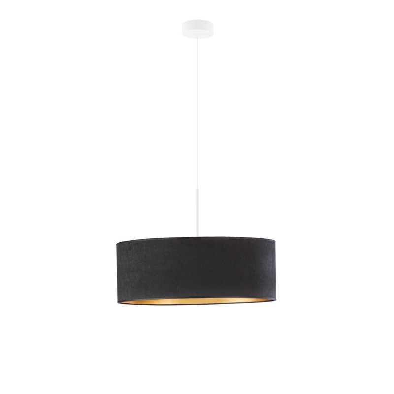 Askey 3 - Light Drum Pendant, White, Black/Gold