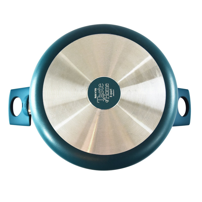 Sea Green 8-Qt Non-Stick Aluminum Stock Pot with Lid