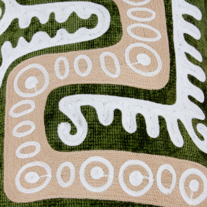 Emerado Abstract Green Rectangular Throw Cushion