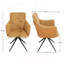 Ensemble de 2 chaises de salle à manger pivotantes à 360 ° avec base en métal-1241670192