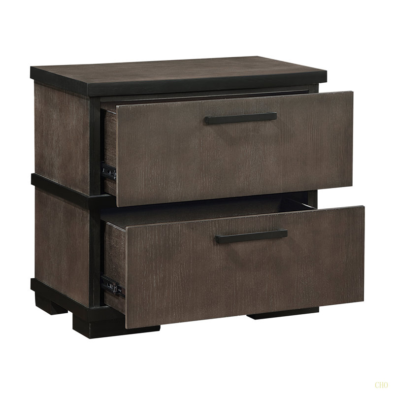 Table de chevet 2 tons 2 tiroirs 1 pièce