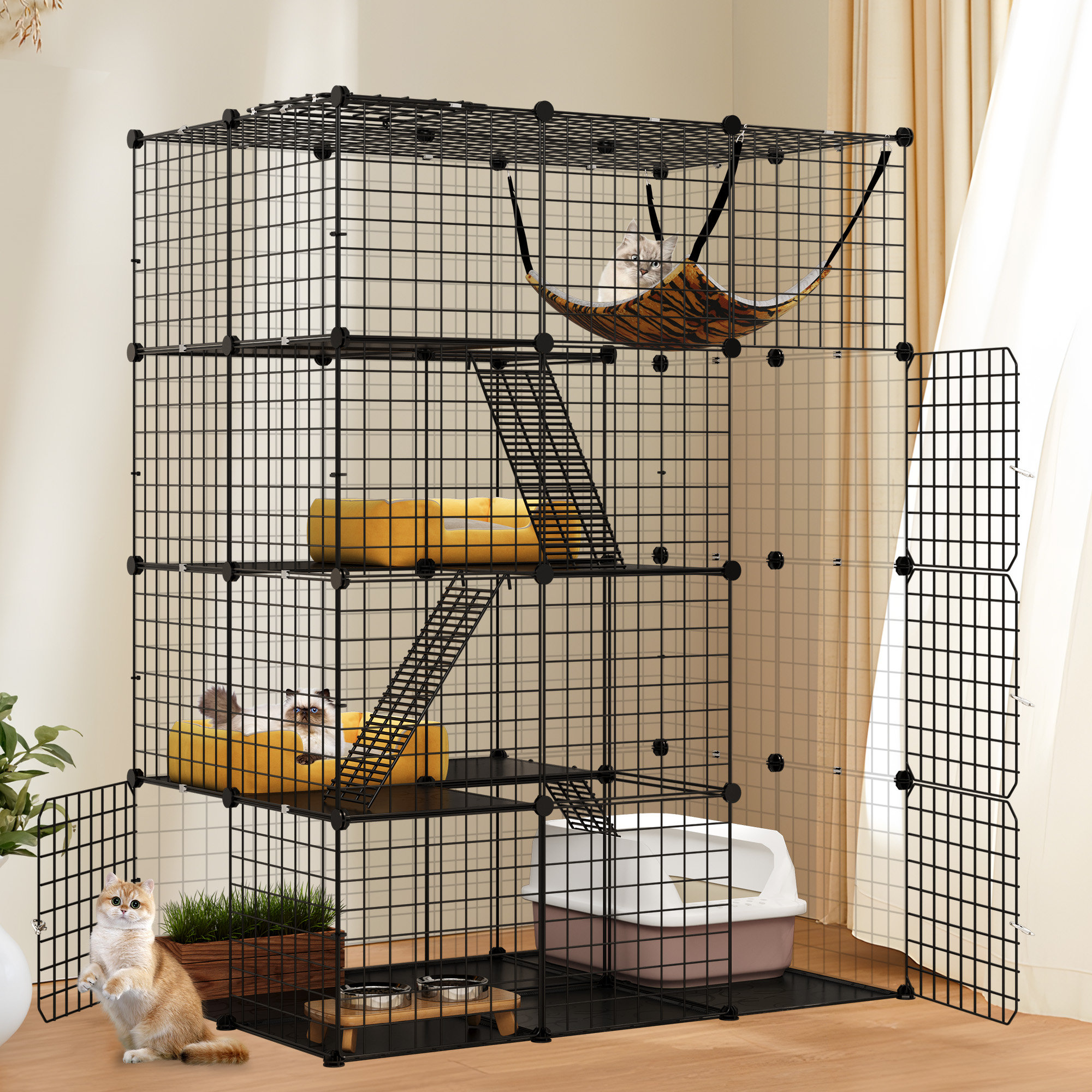 Tucker Murphy Pet™ Doshia Portable 3-layer Cat Cage & Reviews | Wayfair