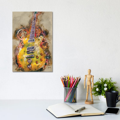 Slash's Steampunk Guitar - Wrapped Canvas Painting