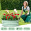2 lits de jardin surélevés galvanisés ronds 3 x 3 x 1 pi, lit de jardin surélevé en métal pour l'extérieur, boîte à fleurs pour plantes, légumes, vert olive