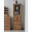 Rustic Glass-Door Narrow Cabinet, Three Drawers