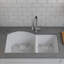 Évier de cuisine en quartz 32 po x 20 po, évier à double cuve 70/30, évier encastré, évier de cuisine encastré, évier de cuisine en granite, avec 2 grilles en acier et crépine, bride d'évacuation-72644777