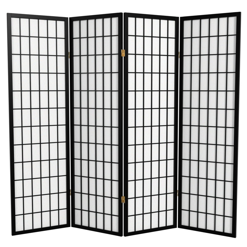 Paravent haut pliable 58,75 "Alex, Noir, 4 panneaux