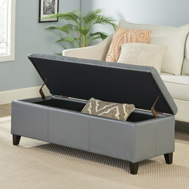 Rangement moderne en polyuréthane - avec surface d'eau, l 51,75 po x P 17,94 po x P 16,03 po, pièce fonctionnelle de banc rembourré avec charnières, h 16,03 po
