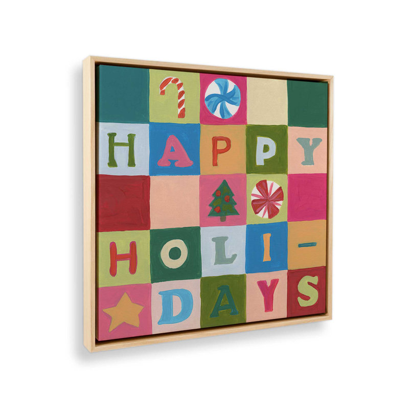 «Holiday Blocks II» par June Erica Vess, reproduction d'art, H 30 po x l 30 po, Érable