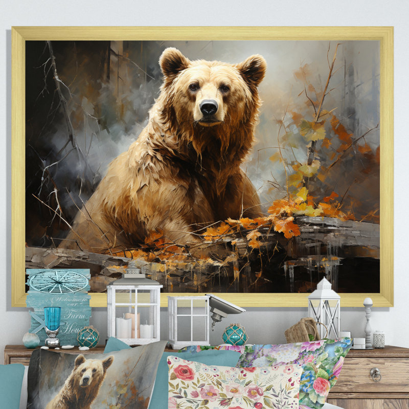 Bear Bears Boundary II - Reproductions encadrées d'ours, Cadre doré à une seule photo, H 30 po x l 40 po x P 1,5 po