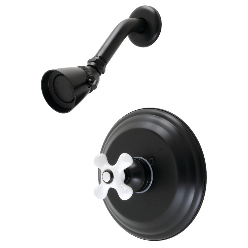 Kingston Brass Restoration Single-Handle Pressure Balanced Shower Faucet, Matte Black