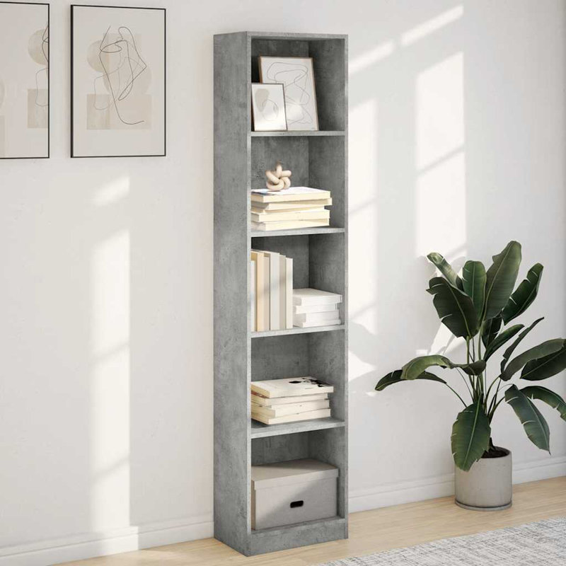 Rian Standard Bookcase, (4 Shelves) 143cmH x 60cmW x 24cmD, Old Wood