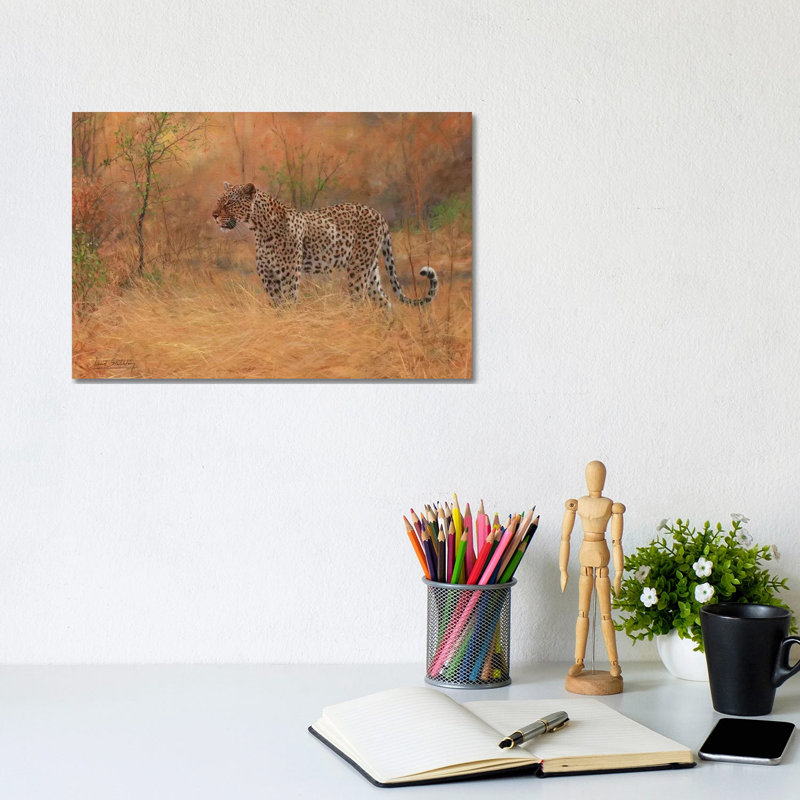 Leopard In Forest by David Stribbling - Wrapped Canvas Print, 20.32 cm H x 30.48 cm W