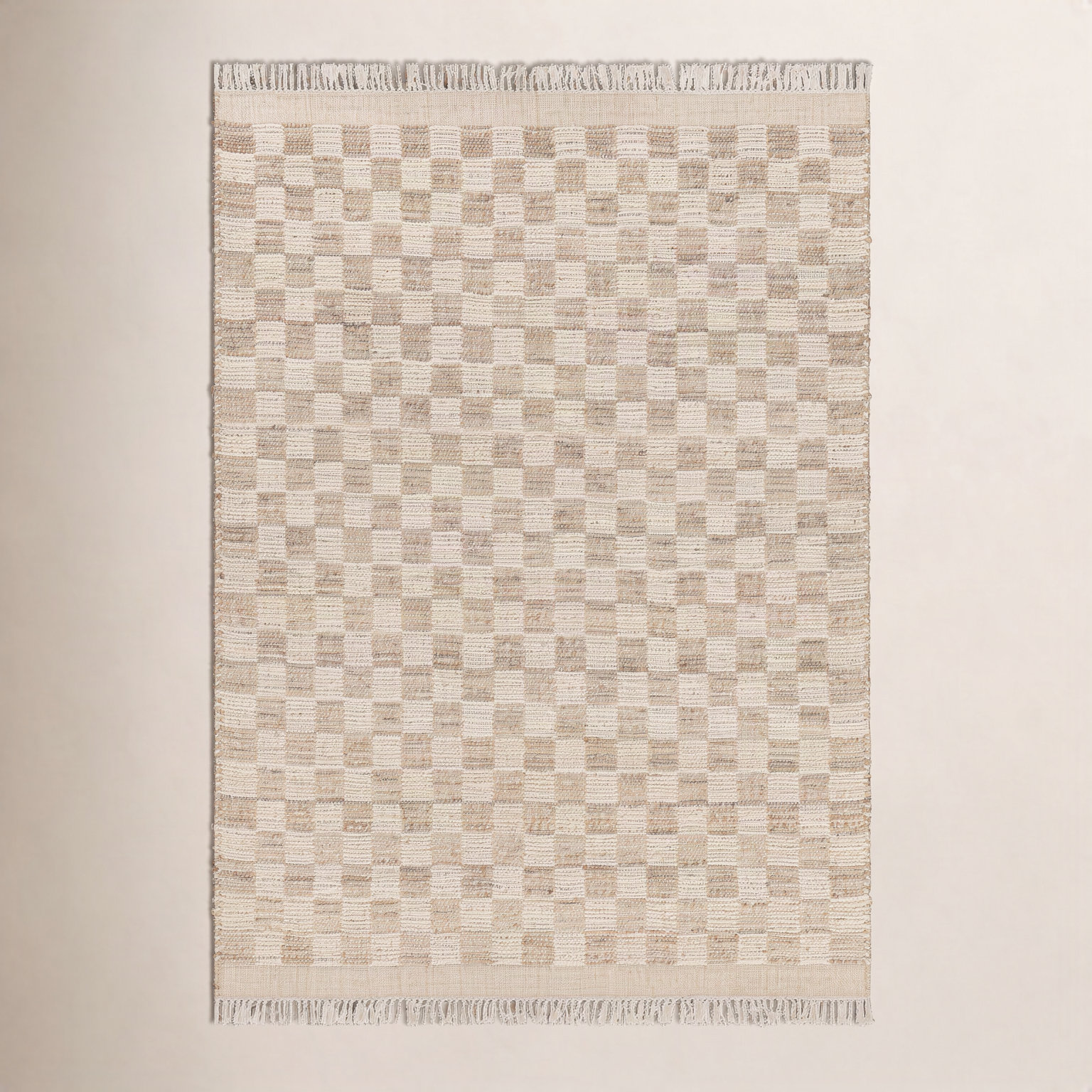 Tali Hand-Woven Checkered Jute Rug, Rectangle 8' x 10'