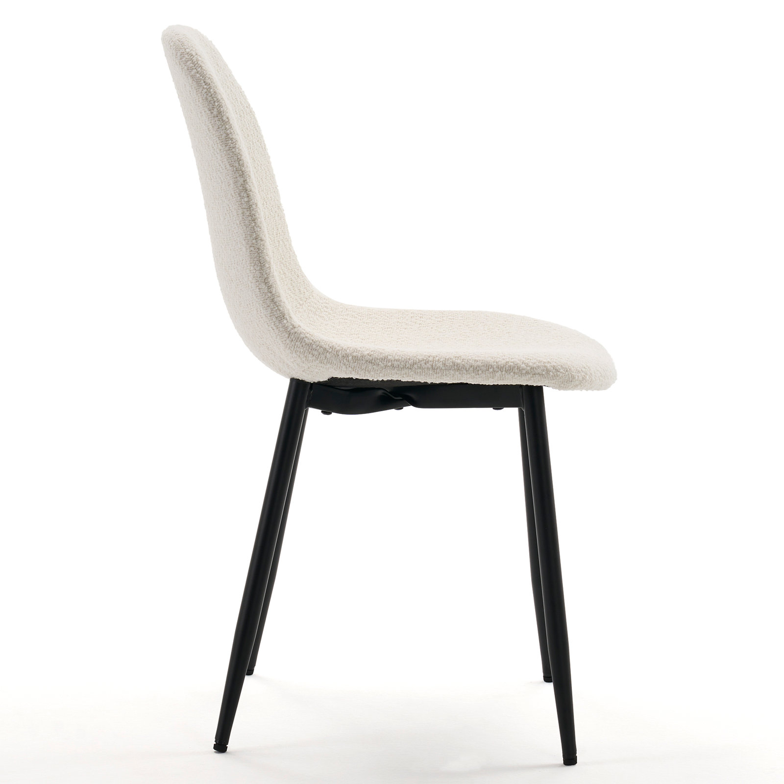 Kavi Dining Chair, White Boucle/Black
