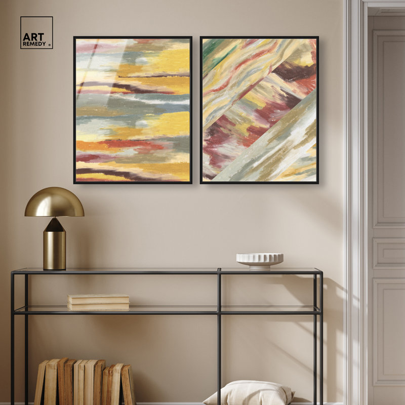 Ensemble de décorations murales encadrées "Coastal Earth Harmony" par Art Remedy, cadre noir, 20 x 24, H 25 po x l 21 po