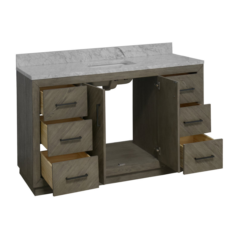 Ensemble de meuble-lavabo l 60 po Sadelle, Chêne gris