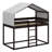 House-Shaped Bunk Bed Wood Frame With Tent-660926517