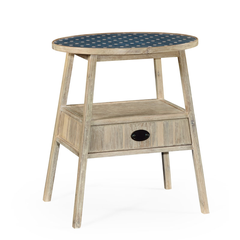 William Yeoward Solid Wood Tray Top End Table with Storage
