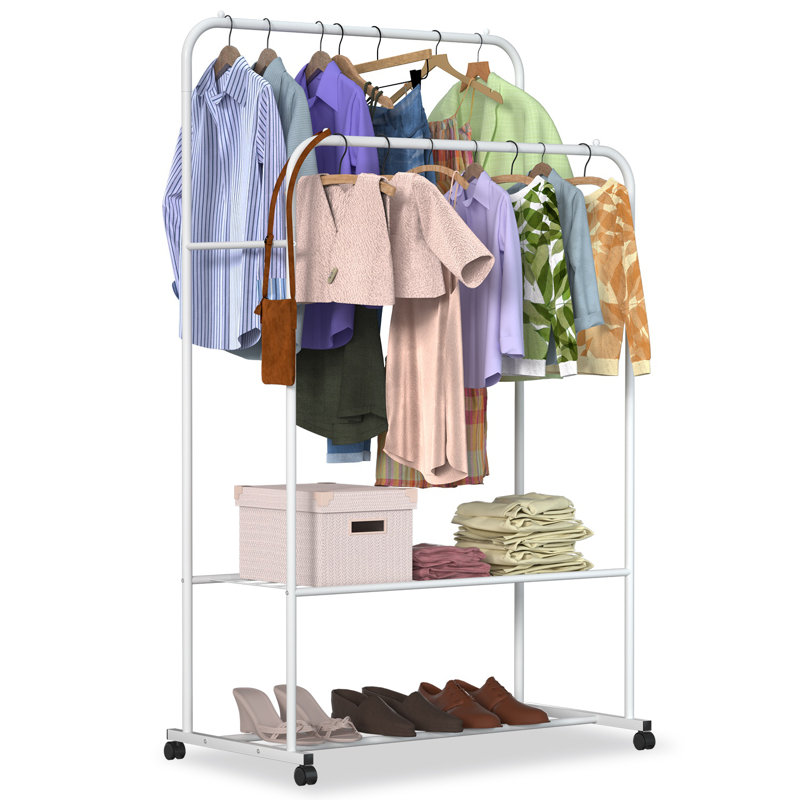 Zenaida 31.3'' Iron Rolling Clothing Rack