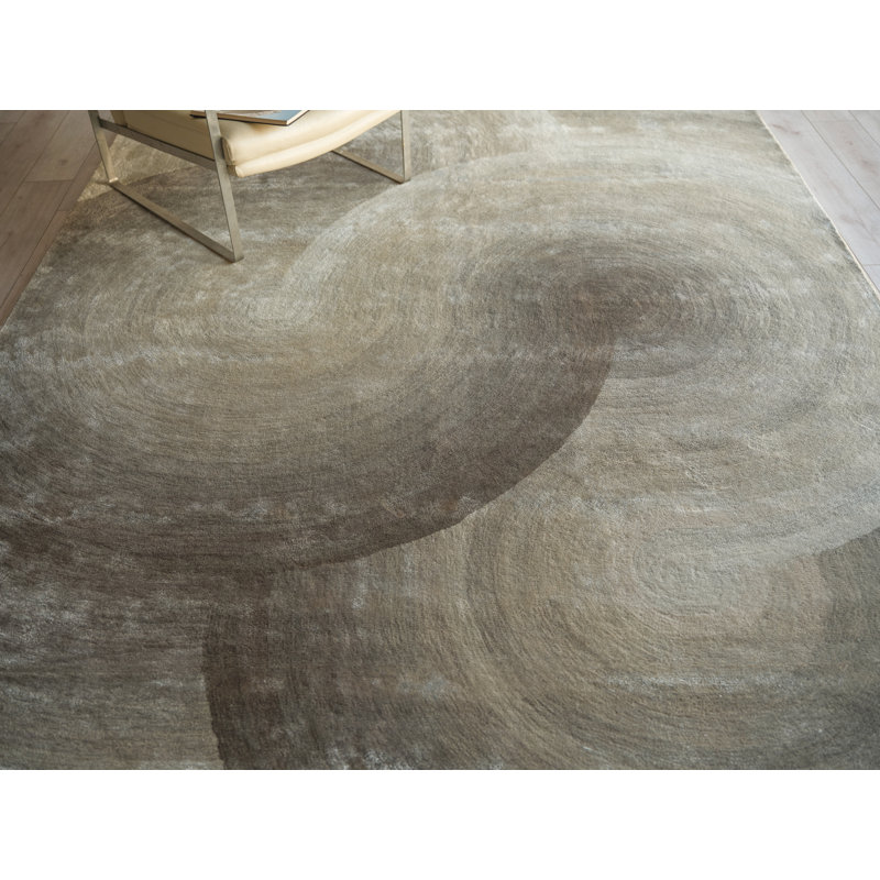Mitomo hand-tufted Wool/Viscose Taupe Area Rug