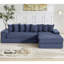 Canapé modulaire surdimensionné en nuage, canapé en L, canapé-lit convertible au sol, sans assemblage, huit coussins, 3-en-1, sac à magazines, (canapé faisant face à la droite), velours côtelé, bleu-276419786