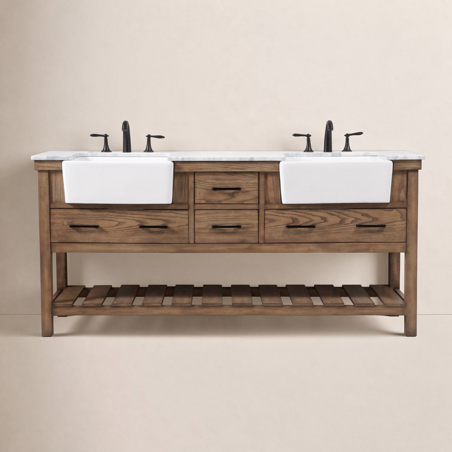 Pelaghia 72'' Double Bathroom Vanity, Driftwood