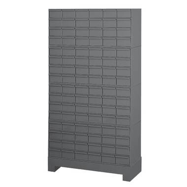 Durham Gray Steel Cabinet 64 Plastic Drawer 317-95