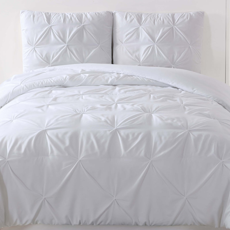  Ensemble de housse de couette réversible moderne et contemporaine en microfibre, Blanc