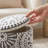 Altizer 16" Wide Gray Sunburst Handwoven Fabric Storage Ottoman